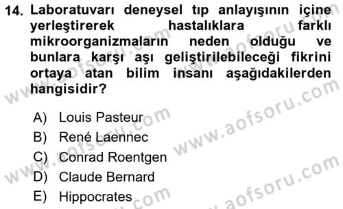 Aile Sağlığı Dersi 2023 - 2024 Yılı (Vize) Ara Sınav Soruları 14. Soru
