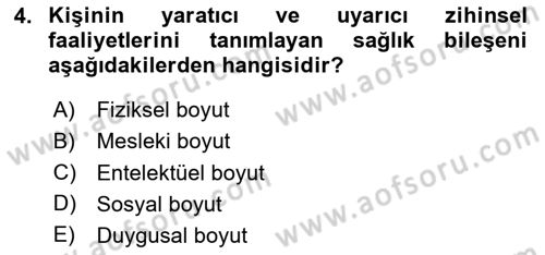 Aile Sağlığı Dersi 2023 - 2024 Yılı (Vize) Ara Sınav Soruları 4. Soru