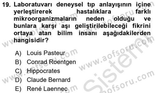 Aile Sağlığı Dersi 2024 - 2025 Yılı (Vize) Ara Sınav Soruları 19. Soru