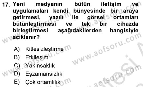 Aile Sağlığı Dersi 2024 - 2025 Yılı (Final) Dönem Sonu Sınav Soruları 17. Soru