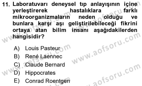 Aile Sağlığı Dersi 2025 - 2026 Yılı (Vize) Ara Sınav Soruları 11. Soru