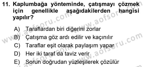 Aile Sağlığı Dersi 2025 - 2026 Yılı (Final) Dönem Sonu Sınav Soruları 11. Soru