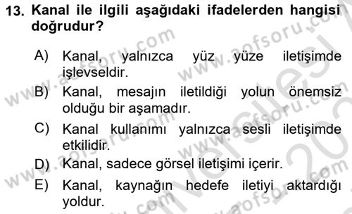 Aile Sağlığı Dersi 2025 - 2026 Yılı (Final) Dönem Sonu Sınav Soruları 13. Soru