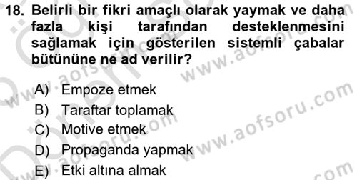 Aile Sağlığı Dersi 2025 - 2026 Yılı (Final) Dönem Sonu Sınav Soruları 18. Soru