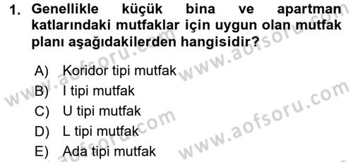 Yiyecek Üretim Temelleri Dersi 2016 - 2017 Yılı (Final) Dönem Sonu Sınavı 1. Soru