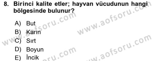 Yiyecek Üretim Temelleri Dersi 2017 - 2018 Yılı 3 Ders Sınav Soruları 8. Soru