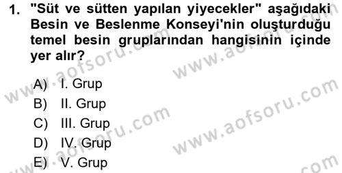 Yiyecek Üretim Temelleri Dersi 2017 - 2018 Yılı (Vize) Ara Sınavı 1. Soru