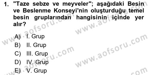 Yiyecek Üretim Temelleri Dersi 2017 - 2018 Yılı (Final) Dönem Sonu Sınavı 1. Soru