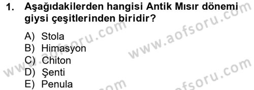 Moda Tasarım Dersi 2012 - 2013 Yılı (Vize) Ara Sınav Soruları 1. Soru