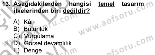 Moda Tasarım Dersi 2012 - 2013 Yılı (Vize) Ara Sınav Soruları 13. Soru