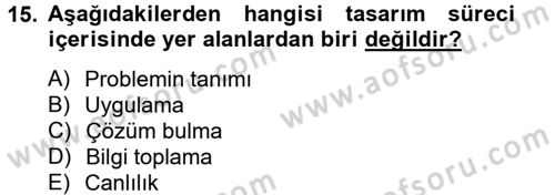 Moda Tasarım Dersi 2012 - 2013 Yılı (Vize) Ara Sınav Soruları 15. Soru