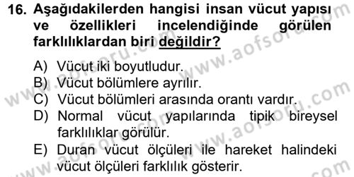 Moda Tasarım Dersi 2012 - 2013 Yılı (Vize) Ara Sınav Soruları 16. Soru