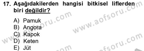 Moda Tasarım Dersi 2012 - 2013 Yılı (Vize) Ara Sınav Soruları 17. Soru