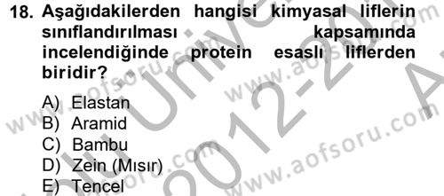 Moda Tasarım Dersi 2012 - 2013 Yılı (Vize) Ara Sınav Soruları 18. Soru