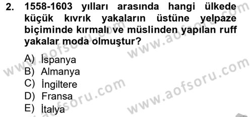 Moda Tasarım Dersi 2012 - 2013 Yılı (Vize) Ara Sınav Soruları 2. Soru