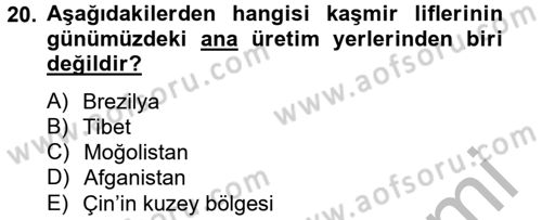 Moda Tasarım Dersi 2012 - 2013 Yılı (Vize) Ara Sınav Soruları 20. Soru