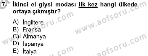 Moda Tasarım Dersi 2012 - 2013 Yılı (Vize) Ara Sınav Soruları 7. Soru