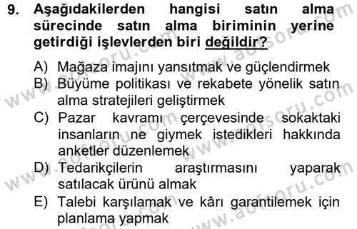 Moda Tasarım Dersi 2012 - 2013 Yılı (Vize) Ara Sınav Soruları 9. Soru