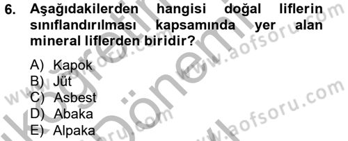 Moda Tasarım Dersi 2012 - 2013 Yılı (Final) Dönem Sonu Sınav Soruları 6. Soru