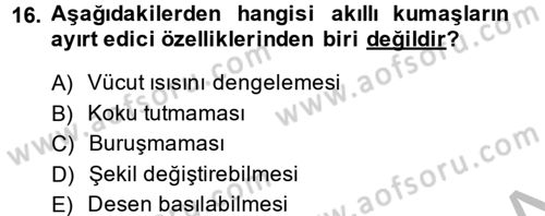 Moda Tasarım Dersi 2013 - 2014 Yılı (Vize) Ara Sınav Soruları 16. Soru