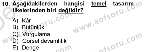 Moda Tasarım Dersi 2013 - 2014 Yılı Tek Ders Sınav Soruları 10. Soru