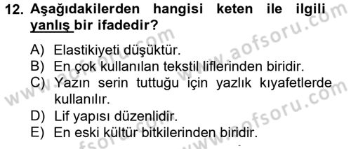 Moda Tasarım Dersi 2013 - 2014 Yılı Tek Ders Sınav Soruları 12. Soru