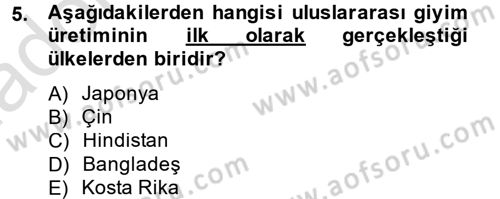 Moda Tasarım Dersi 2013 - 2014 Yılı Tek Ders Sınav Soruları 5. Soru