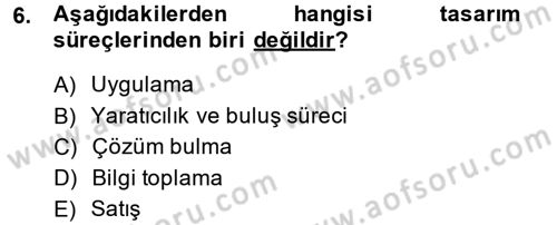 Moda Tasarım Dersi 2013 - 2014 Yılı Tek Ders Sınav Soruları 6. Soru