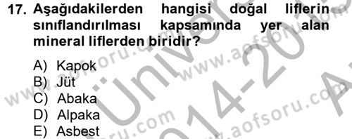Moda Tasarım Dersi 2014 - 2015 Yılı (Vize) Ara Sınav Soruları 17. Soru