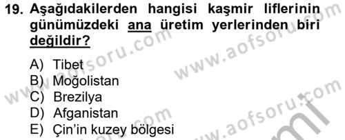Moda Tasarım Dersi 2014 - 2015 Yılı (Vize) Ara Sınav Soruları 19. Soru