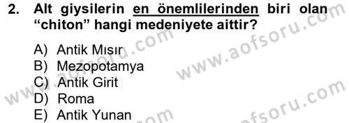 Moda Tasarım Dersi 2014 - 2015 Yılı (Vize) Ara Sınav Soruları 2. Soru