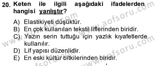 Moda Tasarım Dersi 2014 - 2015 Yılı (Vize) Ara Sınav Soruları 20. Soru