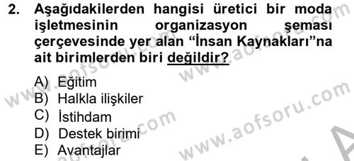 Moda Tasarım Dersi 2014 - 2015 Yılı (Final) Dönem Sonu Sınav Soruları 2. Soru