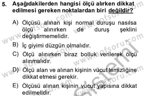 Moda Tasarım Dersi 2014 - 2015 Yılı (Final) Dönem Sonu Sınav Soruları 5. Soru