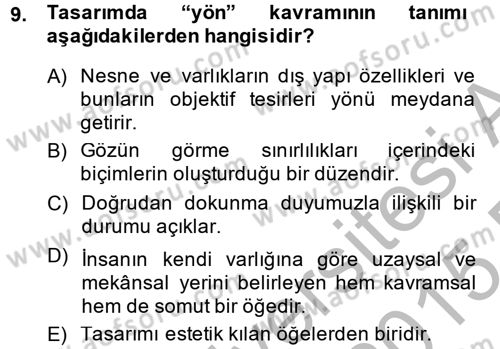 Moda Tasarım Dersi 2014 - 2015 Yılı (Final) Dönem Sonu Sınav Soruları 9. Soru