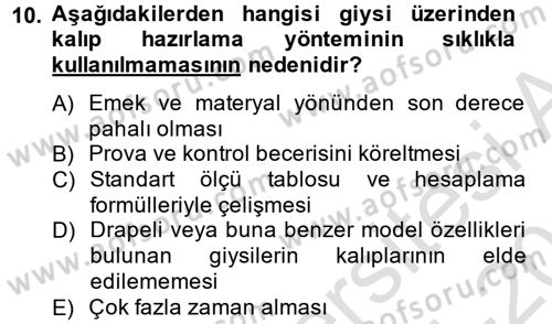 Moda Tasarım Dersi 2014 - 2015 Yılı Tek Ders Sınav Soruları 10. Soru