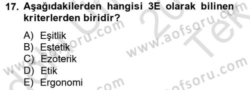 Moda Tasarım Dersi 2014 - 2015 Yılı Tek Ders Sınav Soruları 17. Soru
