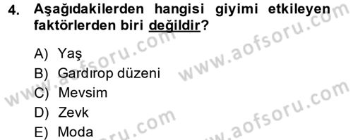 Moda Tasarım Dersi 2014 - 2015 Yılı Tek Ders Sınav Soruları 4. Soru