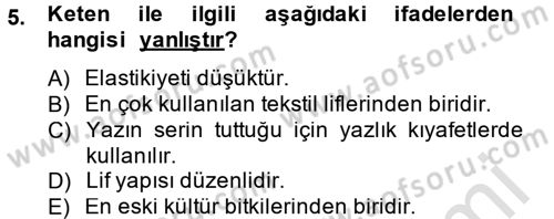 Moda Tasarım Dersi 2014 - 2015 Yılı Tek Ders Sınav Soruları 5. Soru