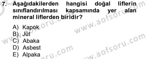Moda Tasarım Dersi 2014 - 2015 Yılı Tek Ders Sınav Soruları 7. Soru
