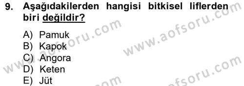 Moda Tasarım Dersi 2014 - 2015 Yılı Tek Ders Sınav Soruları 9. Soru