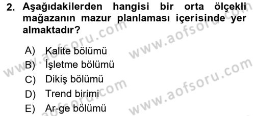 Moda Tasarım Dersi 2015 - 2016 Yılı (Vize) Ara Sınav Soruları 2. Soru