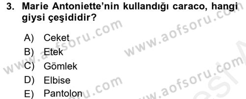 Moda Tasarım Dersi 2015 - 2016 Yılı (Vize) Ara Sınav Soruları 3. Soru