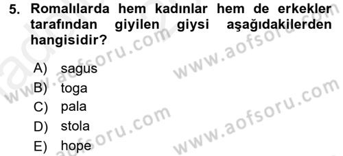 Moda Tasarım Dersi 2015 - 2016 Yılı (Vize) Ara Sınav Soruları 5. Soru