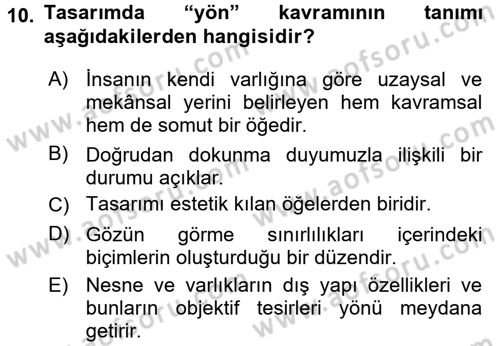 Moda Tasarım Dersi 2015 - 2016 Yılı (Final) Dönem Sonu Sınav Soruları 10. Soru