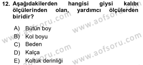 Moda Tasarım Dersi 2015 - 2016 Yılı (Final) Dönem Sonu Sınav Soruları 12. Soru