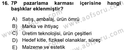 Moda Tasarım Dersi 2015 - 2016 Yılı (Final) Dönem Sonu Sınav Soruları 16. Soru