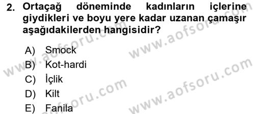Moda Tasarım Dersi 2015 - 2016 Yılı (Final) Dönem Sonu Sınav Soruları 2. Soru