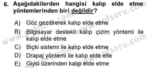 Moda Tasarım Dersi 2015 - 2016 Yılı (Final) Dönem Sonu Sınav Soruları 6. Soru