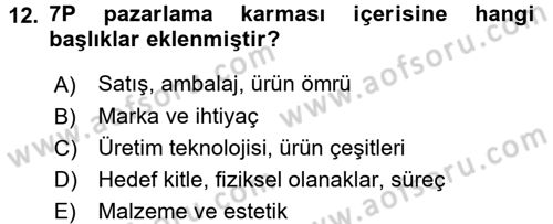 Moda Tasarım Dersi 2015 - 2016 Yılı Tek Ders Sınav Soruları 12. Soru